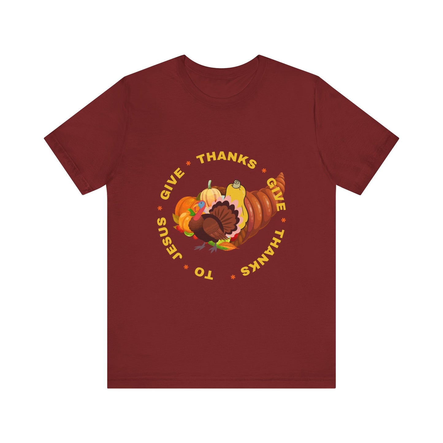 Thanksgiving Cornucopia Unisex Tee - Give Thanks to Jesus