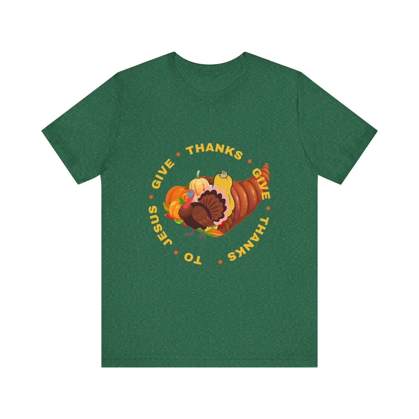 Thanksgiving Cornucopia Unisex Tee - Give Thanks to Jesus