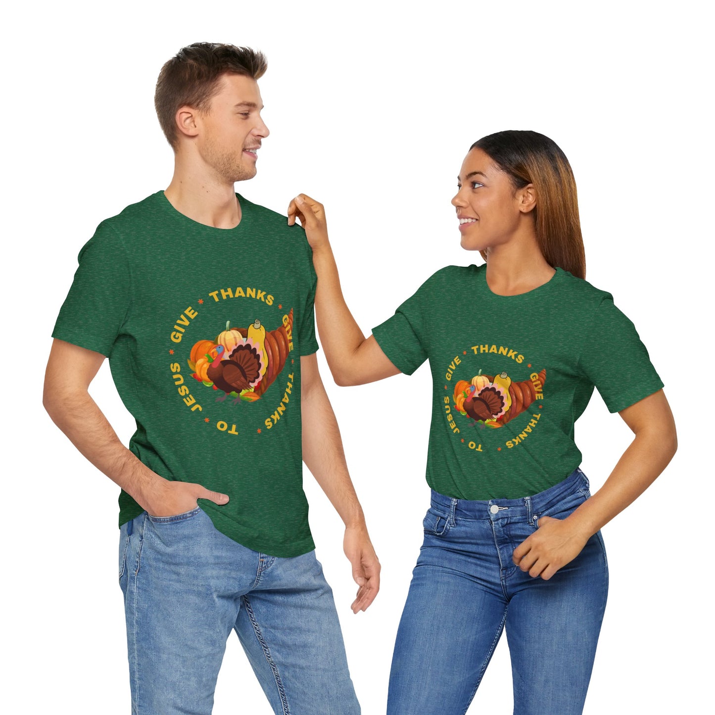 Thanksgiving Cornucopia Unisex Tee - Give Thanks to Jesus